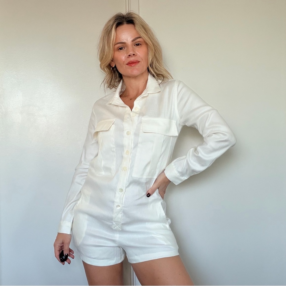 Almina Concept Linen Utility Playsuit
